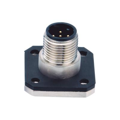 China Automation Panel Male Mount / Sensor Application Flange IP67 IP68 M12 Electrical Weld Connector With A Coding 5P for sale