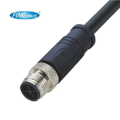 China Finecables Power Cast IP67 IP68 M12 X/T/S Code 4 Pin Straight Circular Industrial Signal /Power Waterproof Connector for sale