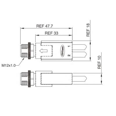 China A Code M12 Mold Automotive Waterproof Dual Signal Cable Right Angle Connector for sale