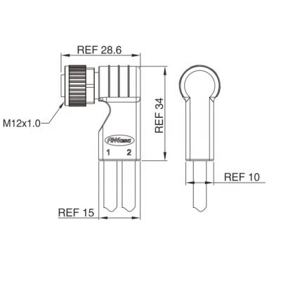 China Automotive Finecables M12 Waterproof Double Mold Cable Signal B Code Right Angle Connector for sale