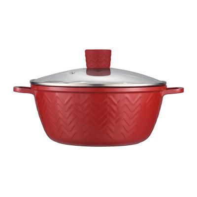 China Sales 28cm Die Cast Aluminum Sustainable Hot Stick Lining Casserole Non With Lid for sale