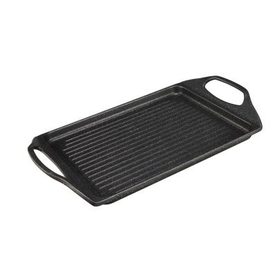 China General use for Pan For Amazon Rectangular Flat Griddle Pan For Amazon Gas and Induction Cooker Amazon Solution Cast Iron Fry Reversible Roasting Barbecue Grill for sale