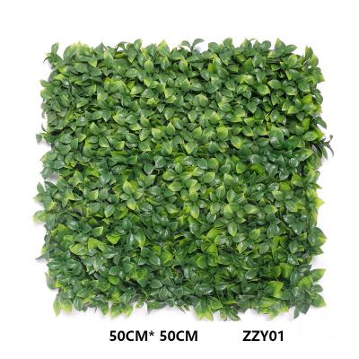 China Plastic Greenery Artificial Plant Wall Backdrop For Home Restaurant Indoor Decor for sale