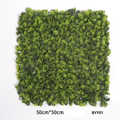 China Realitic Plastic Exterior Building And Garden Decor Green Hedge Wall Panel for sale