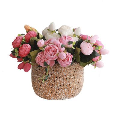 China Silk Realistic Artificial Flowers 15 Head Living Room Simulation Roses Flowers for sale