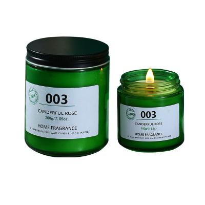 China Green Cream Bottle Scented Candle Gift Set Handmade Smokeless Soy Wax Scented Candle for sale