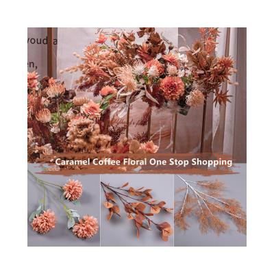 China Caramel Simulation Flowers Autumn Colour Wedding Decoration Wedding Bouquet for sale