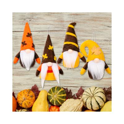 China Autumn Harvest Festival Pumpkin Maple Leaf Faceless Doll Hanging Decoration for sale