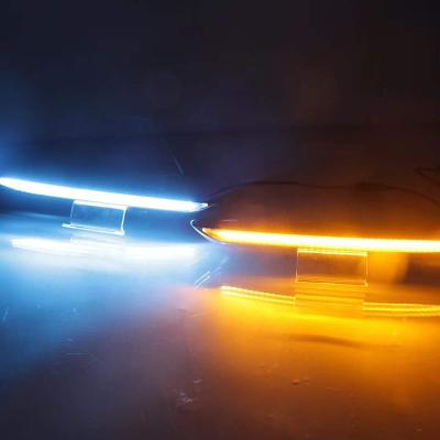 China ABS+LED 2PCS and 12V Daytime Running Light Blue White and Yellow Car DRL LED Front Modify Bumper Light For PROTON X70 2020 for sale