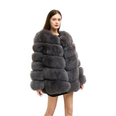 China Winter Fur Coat Women Breathable Real Fox Fur Jacket Custom Made Luxury Fashion Overcoat Thick Warm Women for sale