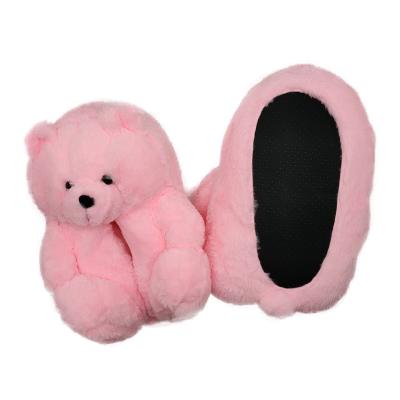 China Trendy Fashion Cute Plush Teddy Slippers Cute Plush Teddy Slips Fashion Kids Toddler Bear Slippers for Mommy and Me for sale