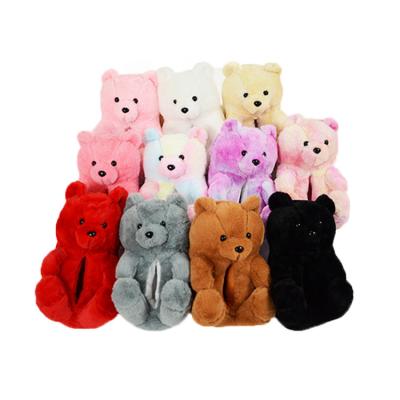 China Fast Shipping Fashion Trend Waist Teady Bear Free Slides Slip In Room Bedroom Adult Indoor Teddy Bear Slippers For Women for sale