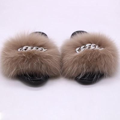 China Custom Fashion Fluffy Wholesale Faux Stone Slippers Fashion Trend Sparkely Fluffy Fur Slides With Diamonds for sale