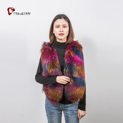 China Real Autumn Spring Winter Multi Dye Raccoon Fur Breathable Eco-Friendly Women Invest Lady for sale