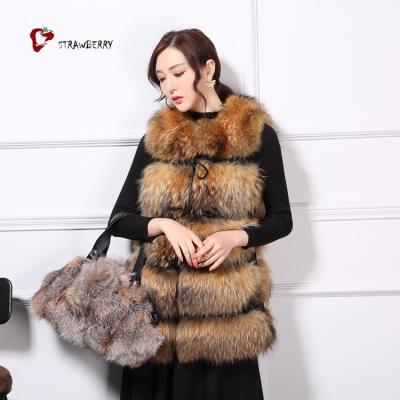 China Factory Supplier Real Raccoon Fur Vest Breathable Women's Natural Vest for sale