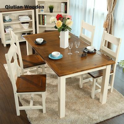 China Easy Assembling Dining Tables And Chairs KD Sets General Purpose Modern Solid Wood Dining Room Furniture Mediterranean Style for sale