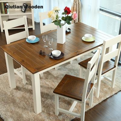 China KD Easy Assembling Solid Woo Modern Solid Wood Dining Table Dining Room Furniture General Purpose Mediterranean Style for sale