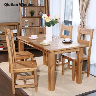 China KD Easy Assembling Cheap Classic Antique 4 Seater Dining Table Set /dining Table And Chair for sale