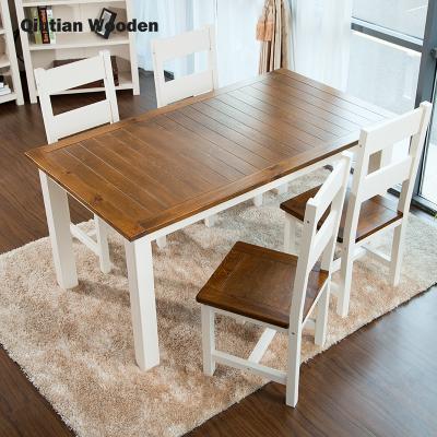 China KD Easy Assembling Wood Dining Table And Chairs Solid Wood Table And Chair Set for sale