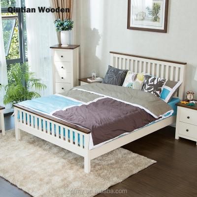 China KD Bedroom Furniture Wooden Bedroom Furniture Large Double Bed Easy Assembling Mediterranean Style for sale