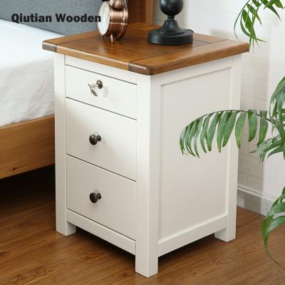 China KD Bedroom Furniture Solid Wood Bedside Easy Assembling Natural Japanese Style for sale