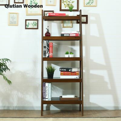 China KD Triangle Bookcase Ladder Shelf Easy Assembling Antique Corner Bookcase for sale