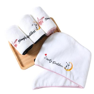 China Sustainable Microfiber Thickened Soft Multifunctional Dry Hair Towel Coral Fleece Wiping Towel for sale