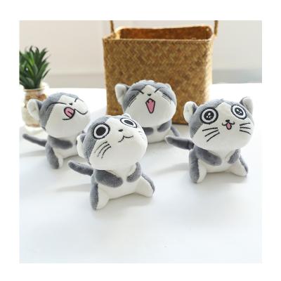 China Cute Sitting Cheese Cat Plush Pendant Q Edition Printing Cheese Cat Pendant Keychain for sale