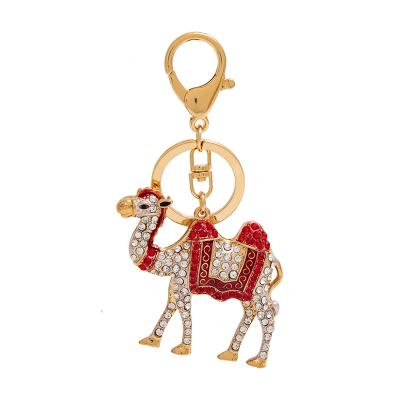 China Beautiful New Fashion Shiny Creative Alloy Gift Personality Diamond Camel Key Chain Key Chain for sale