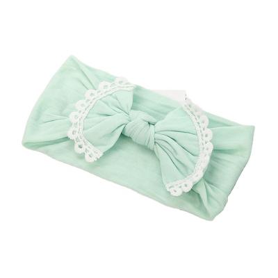 China Cute Organic Cotton Bow Knot Knitted Ribbed Baby Headband For Babies for sale