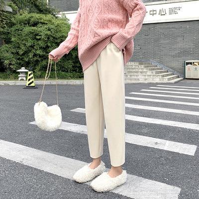 China Super Soft High Quality Anti-Static Plus Velvet Chenille Trousers Ladies Casual Corduroy Pencil Pants Thick Wide Leg Pants for sale