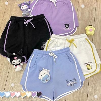 China Retro Sports Shorts Summer Cartoon Embroidery Cute Female Casual QUICK DRY Puppy High Waist Loose Beach Shorts Hot Pants Yoga Shorts for sale