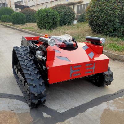 China 4-Stroke Radio Control Mowers RC Slope Lawn Mower Tracked All Terrain Remote Control Robot Weed Mowing Machine for sale