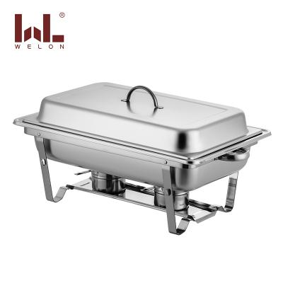 China 201 stainless steel dish rectangle 9L chefing beetle buffet GN 1/1 PAN tray for hotel serving for sale