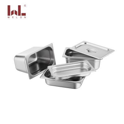 China Trolley 10cm Food Pan Ice Cream Pan 200mm Pan 201 1/4 European Style Stainless Steel Pan Serving Cover for sale