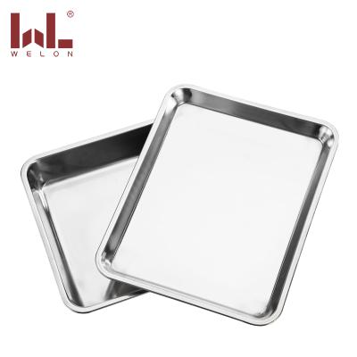 China High Quality Serving Trays Eco-friendly Stainless Steel Metal Material Rectangular Wholesale Food Tray for sale