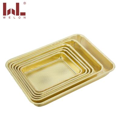 China Eco-friendly 304 stainless steel non-stick perforated baking tray to make can be used with square dish for sale