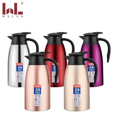 China WITH LID Thermal Coffee Carafe 2000ml Double Walled Vacuum Flasks Colorful Water Kettle For Hotel for sale