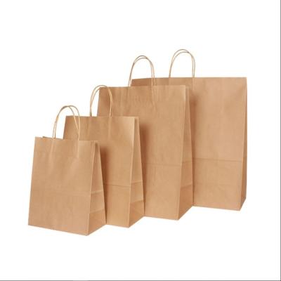 China Wholesale Custom High Quality Disposable Logo Paper Bag Kraft Paper Bags With Handle for sale