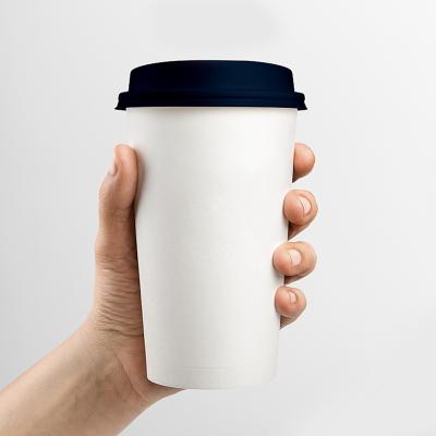 China Biodegradable16oz Disposable Single Wall Paper Cup - PE Liner For Hot Drinking for sale