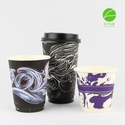 China High Quality Disposable Eco Friendly Double Wall Party 12oz Paper Cups With PLA Liner For Beverage for sale