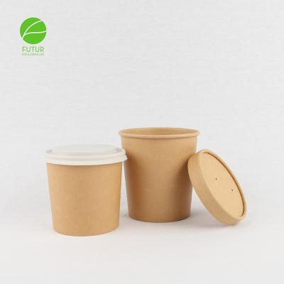 China Biodegradable/Eco-Friendly/Eco Disposable Composabtable Paper Soup Bowl With Lid for sale