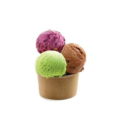 China Disposable Compostable Ice Cream Paper Cup PLA Lining Dome Lid for sale