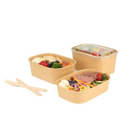 China Biodegradable 100 Square Compostable Paper Bowl Paper Bowl Rectangular PLA Liner Rectangular Paper Bowl for sale