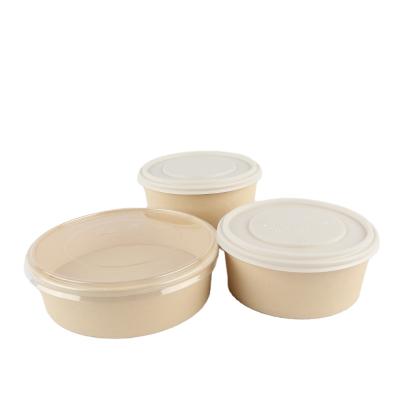 China 100% Eco-friendly Qualities Guaranteed 32oz Bamboo Paper Salad Paper Bowl for sale