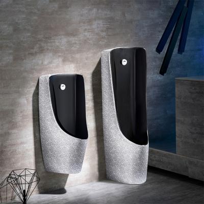 China Top Selling Sensor Urinal Modern Bathroom Ware Sanitary Floor and Crystal Stones Smart Urinal Wall Mounted for sale