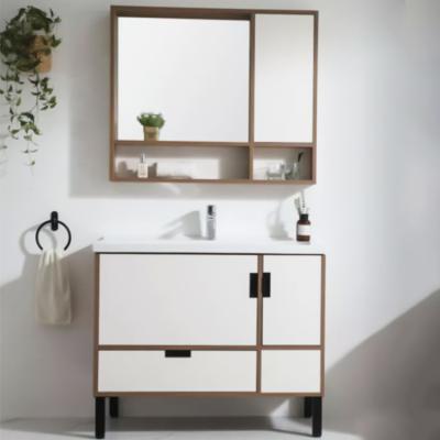 China Customized Modern Cheap Modern Mirror Bathroom Cabinets Solid Wood Vanity for sale