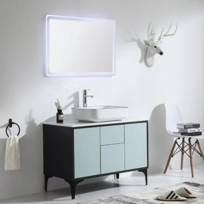 China Factory Direct Sale Modern Single Basin Toilet Furniture Bathroom LED Mirror Vanity Cabinets for sale