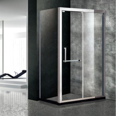 China Hotsale Wholesale Price Bathroom Square Sliding Door Tempered Glass Modern Simple Luxury Shower Room for sale