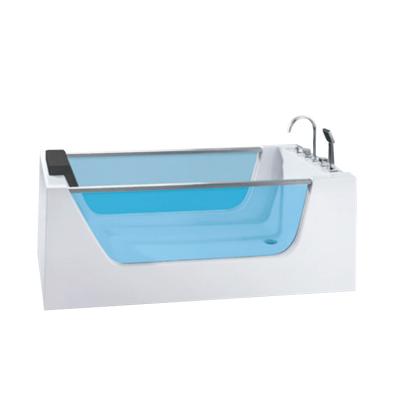 China Free Factory For Sale Acrylic Waterfall Glass Transparent Whirlpool Massage Bathtub Bathroom for sale